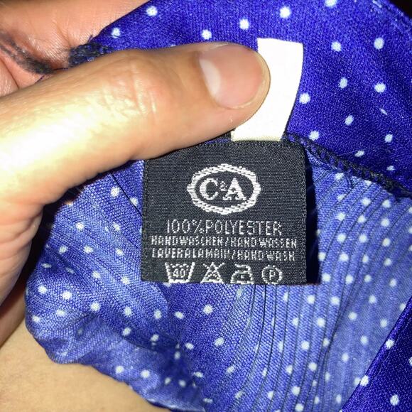 Indigo purple fit and flare short sleeve polkadot dress size 40 - Picture 6 of 6